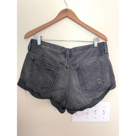Free People We the Free Shorts Womens 28 Distressed Jean Button Fly Cuffed Gray - Picture 8 of 14